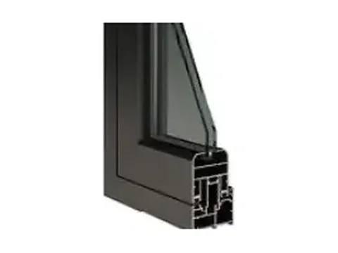 Corner of the ML75 folding door frame cut through, showing the two sheets of glass