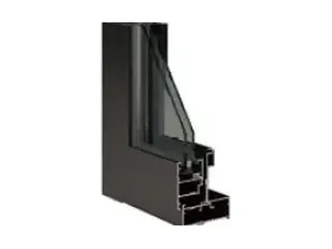 Corner of the ML86 awning frame cut through, showing the two sheets of glass
